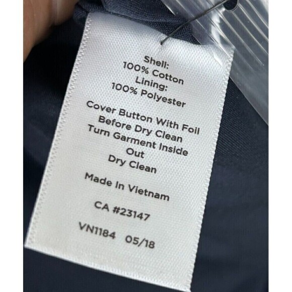 New Talbots Women 10 Skirt Navy Blue CottonTweed Faux Wrap Lined Logo Button T4 - Picture 12 of 12